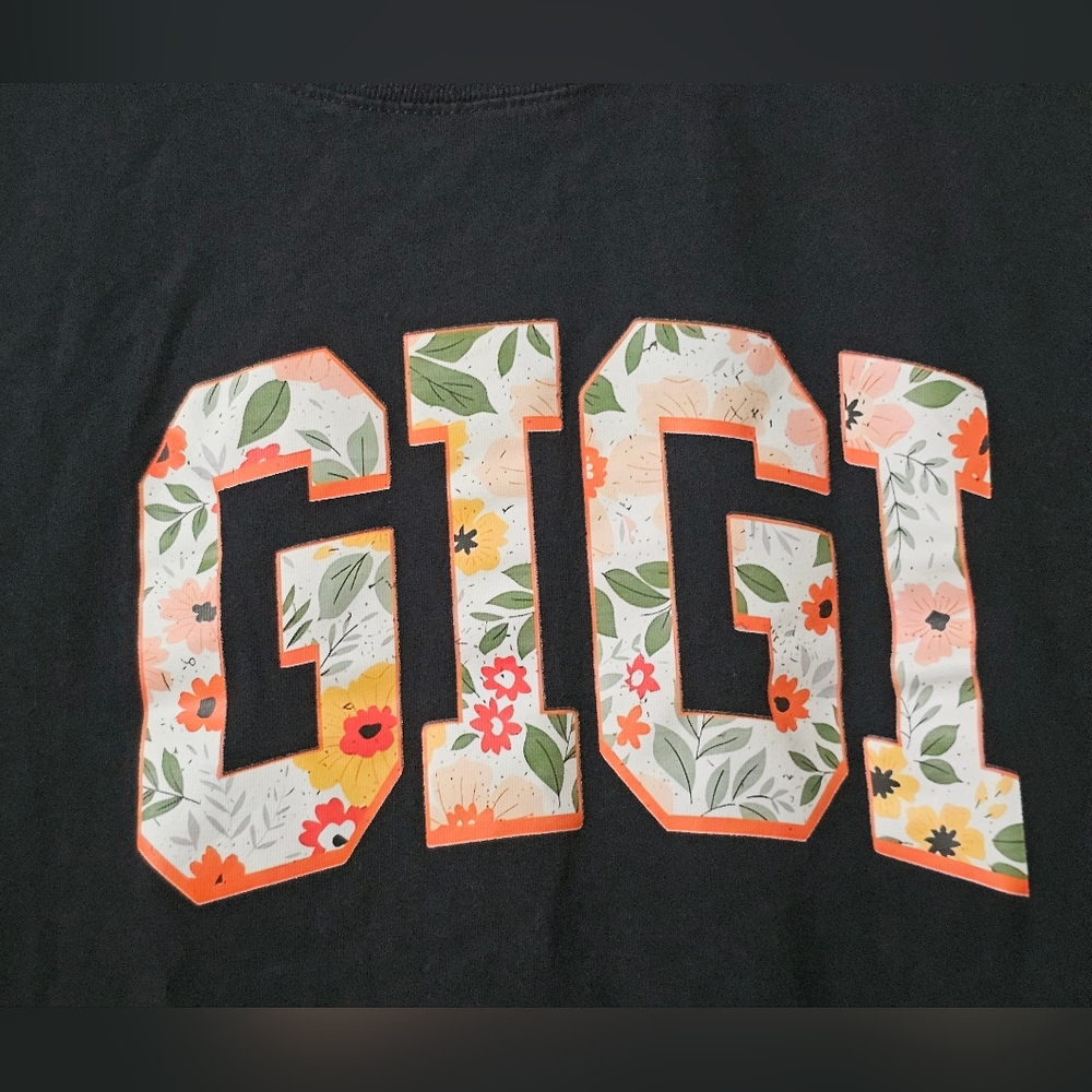 Floral 'GIGI' Graphic Black Tee - Picture 2 of 3